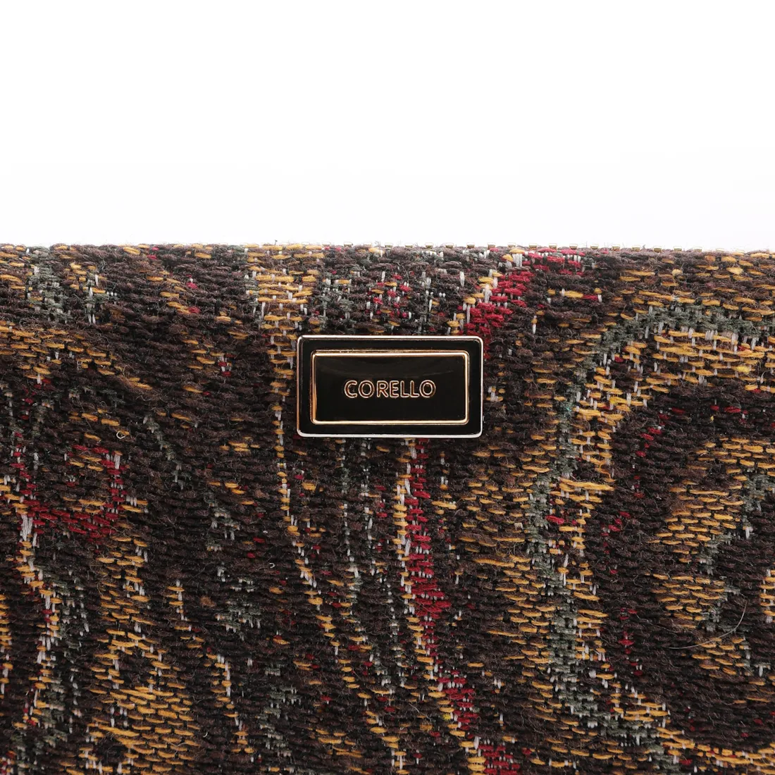 Bolsa Pequena Jacquard Paisley /Couro Marrom Escuro - foto 5