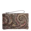 Bolsa Pequena Jacquard Paisley /Couro Marrom Escuro - imagem 1