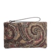 Bolsa Pequena Jacquard Paisley /Couro Marrom Escuro - imagem 1