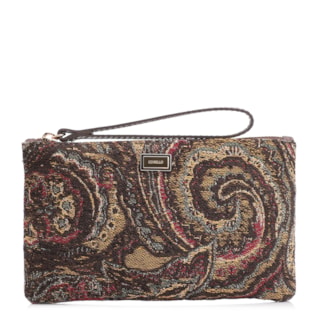 JACQUARD Paisley /COURO Marrom escuro