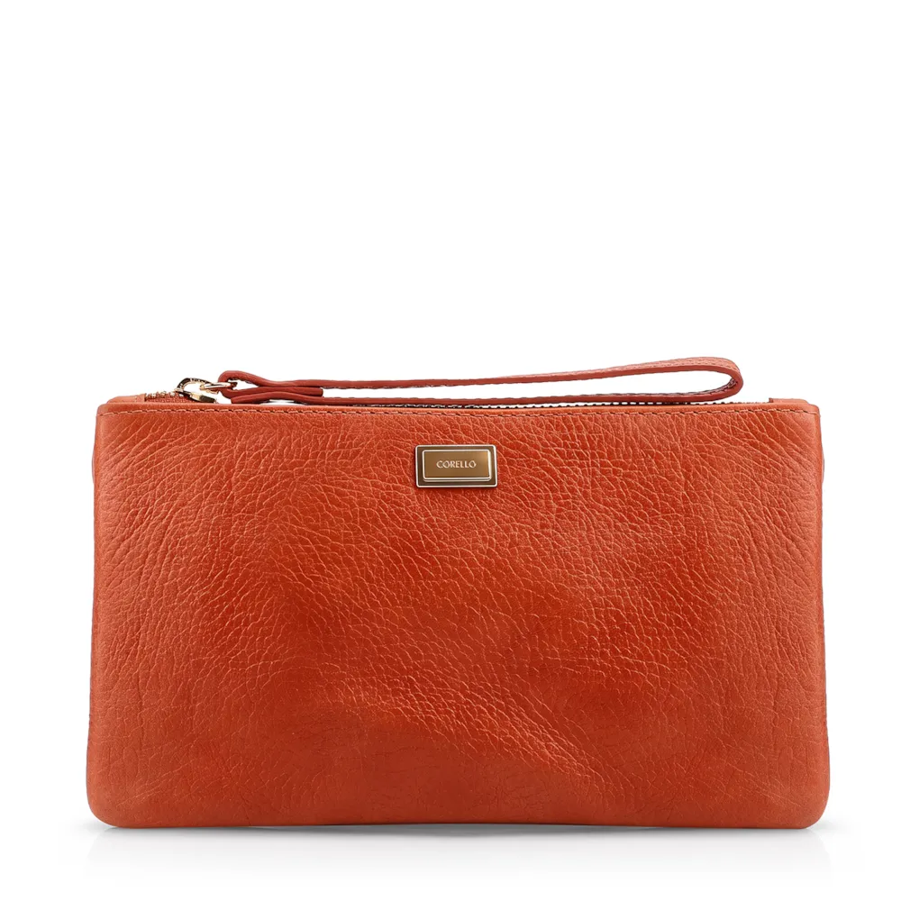 Bolsa Pequena Laranja Couro Antique