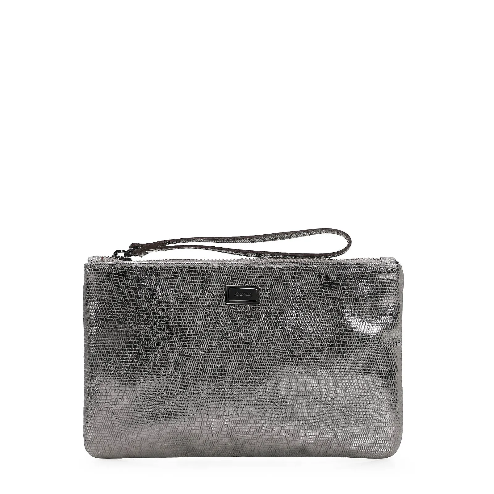 Bolsa Pequena Mini Lezard Prata