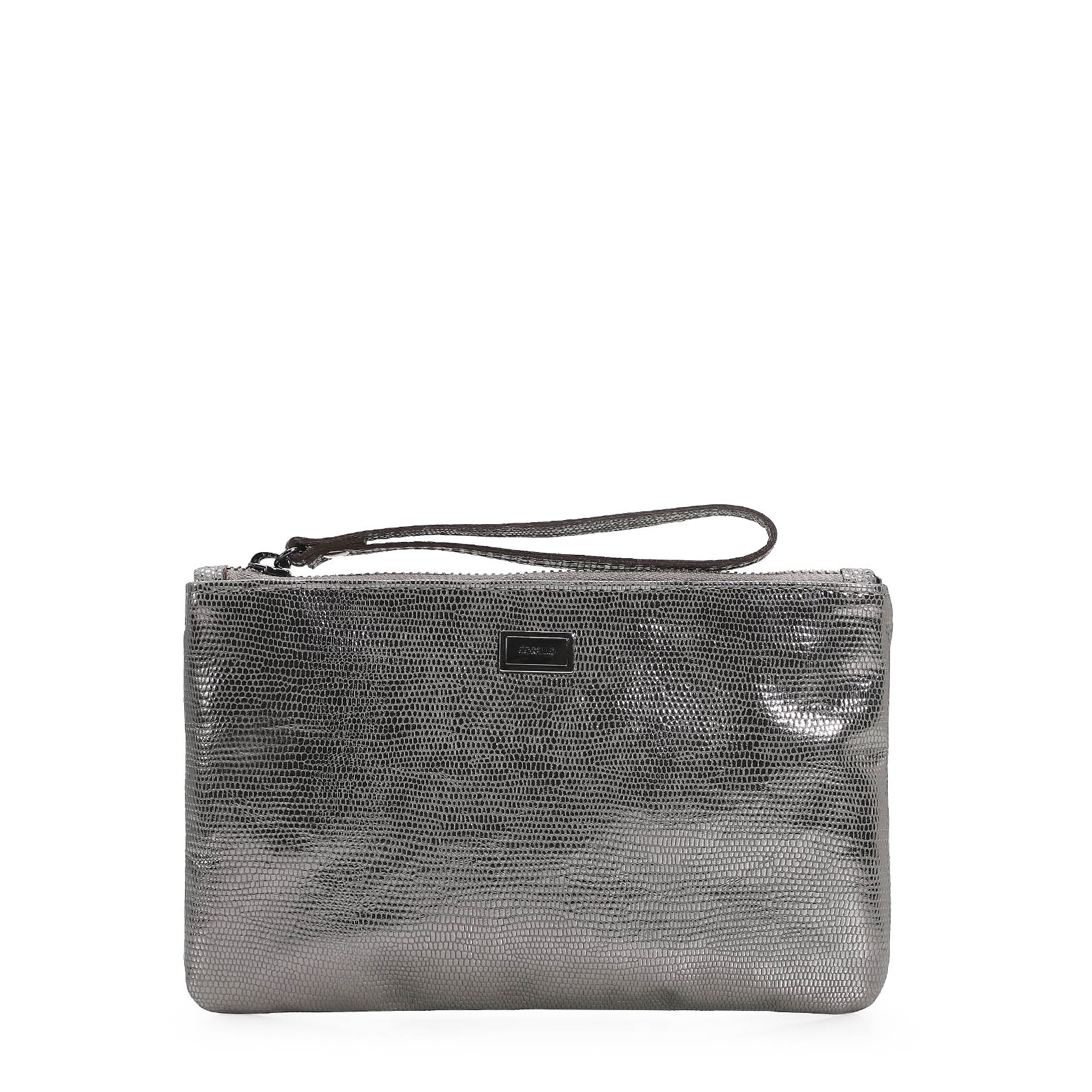 Bolsa Pequena Mini Lezard Prata