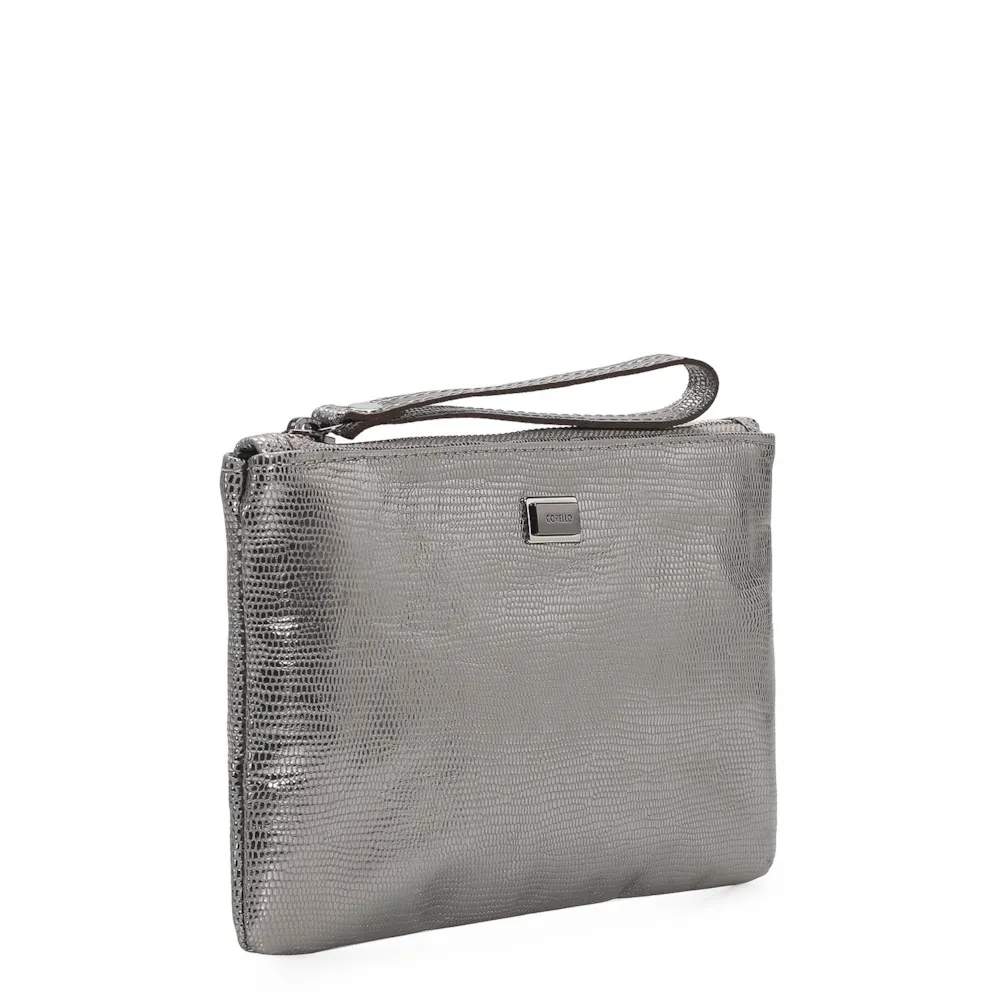 Bolsa Pequena Mini Lezard Prata - imagem 2