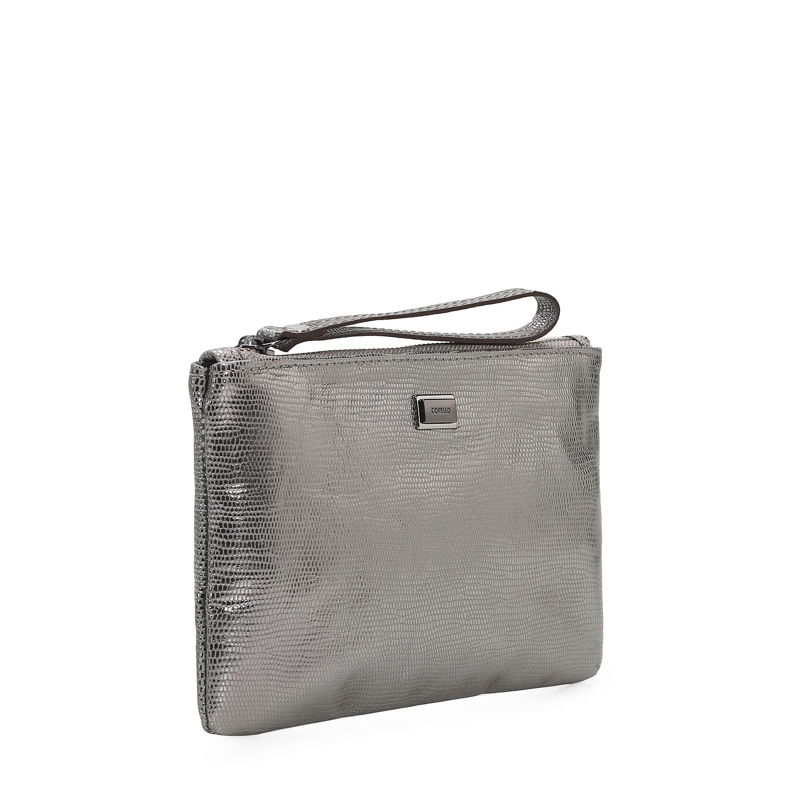 Bolsa Pequena Mini Lezard Prata