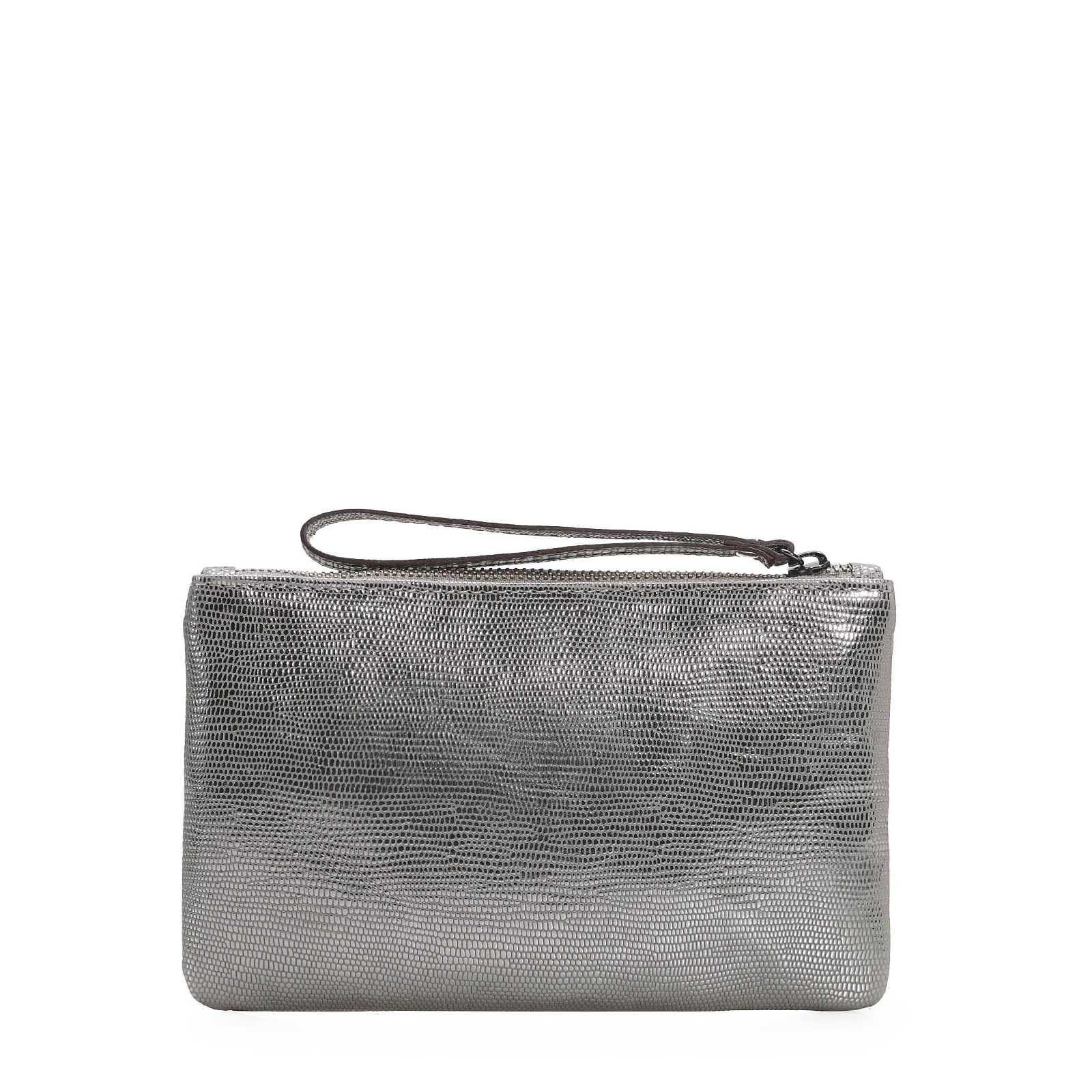 Bolsa Pequena Mini Lezard Prata