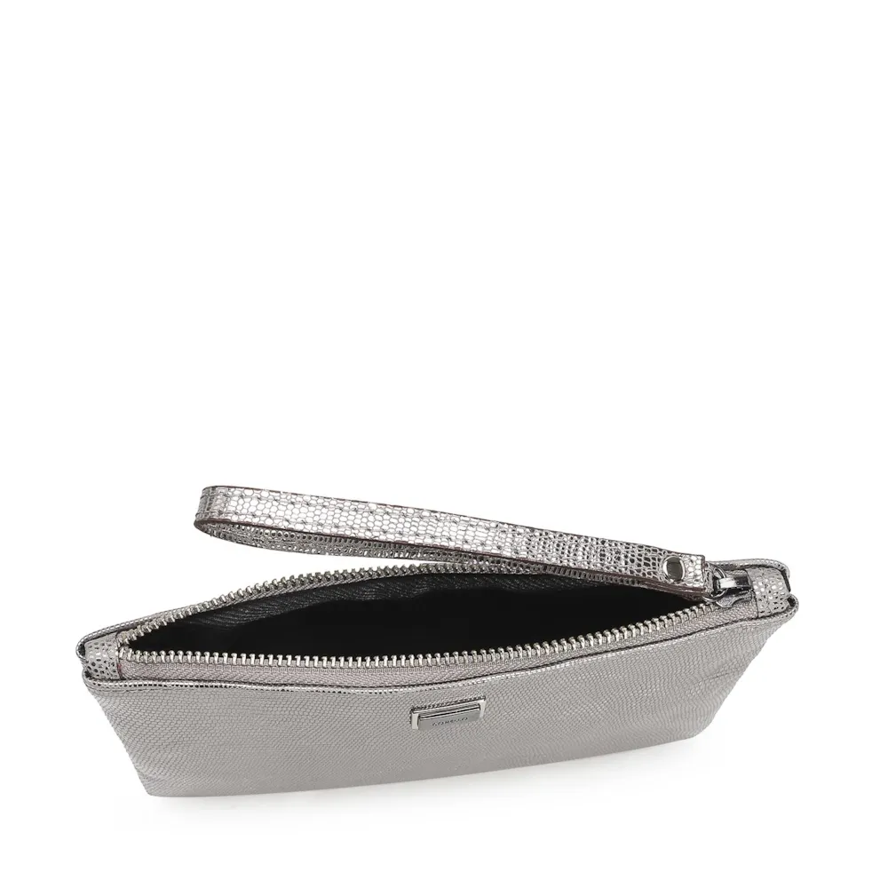 Bolsa Pequena Mini Lezard Prata - imagem 4