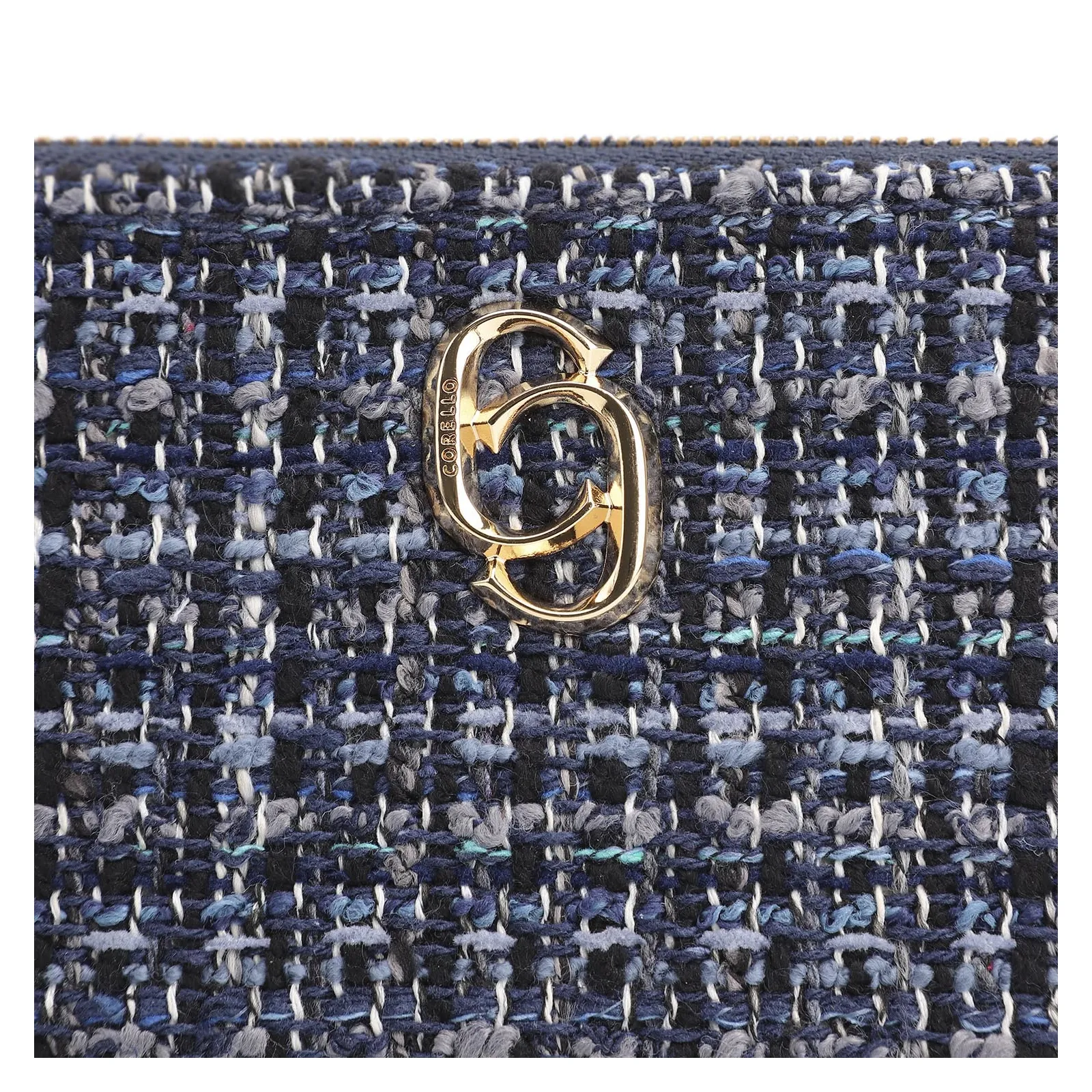 Bolsa Pequena Tweed Azul