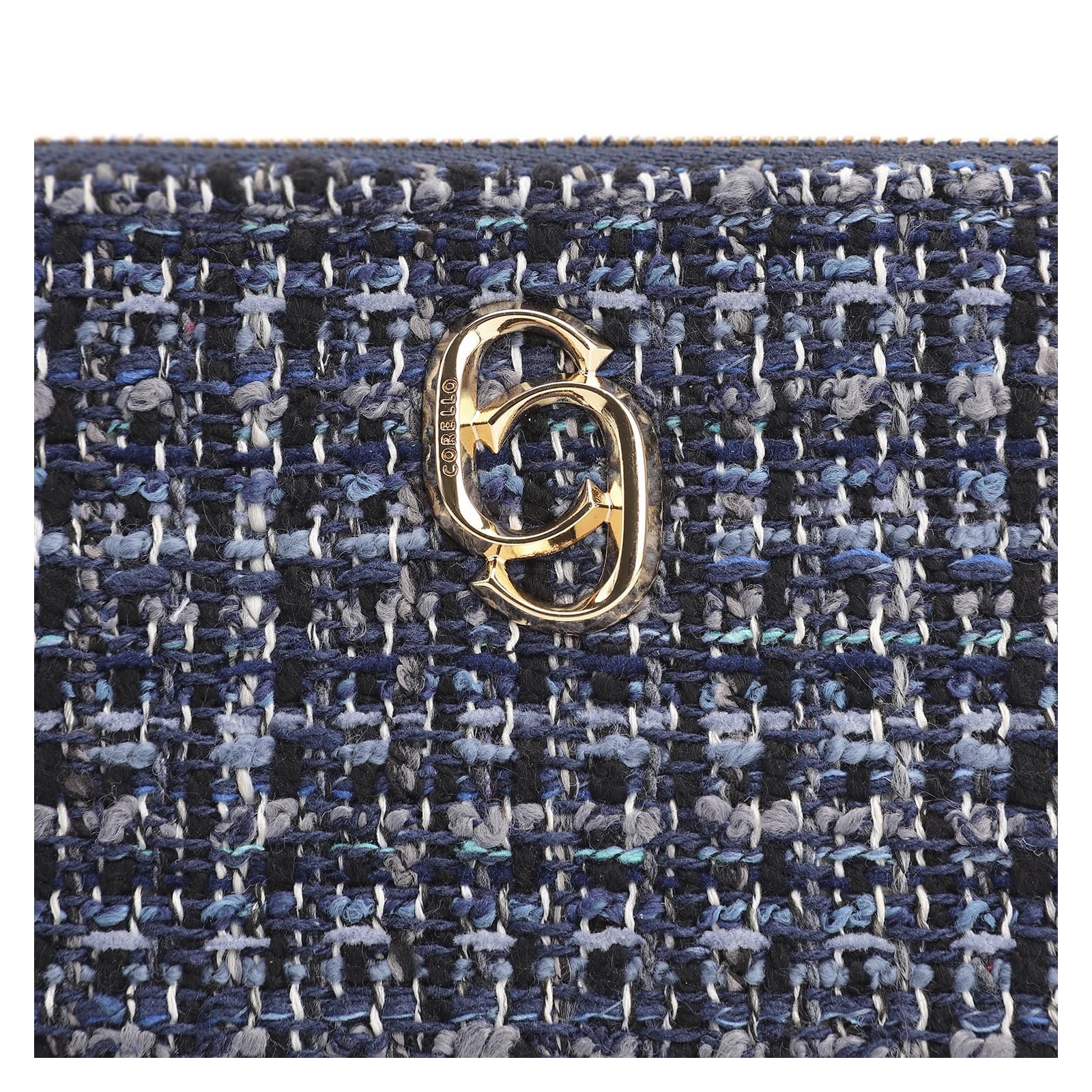 Bolsa Pequena Tweed Azul