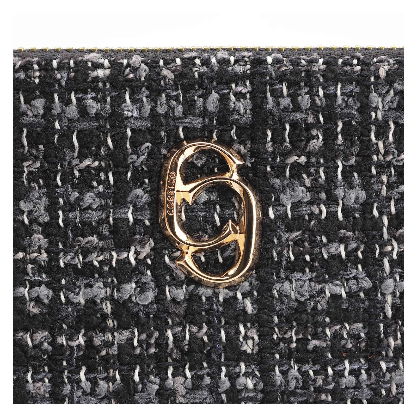 Bolsa Pequena Tweed Preto