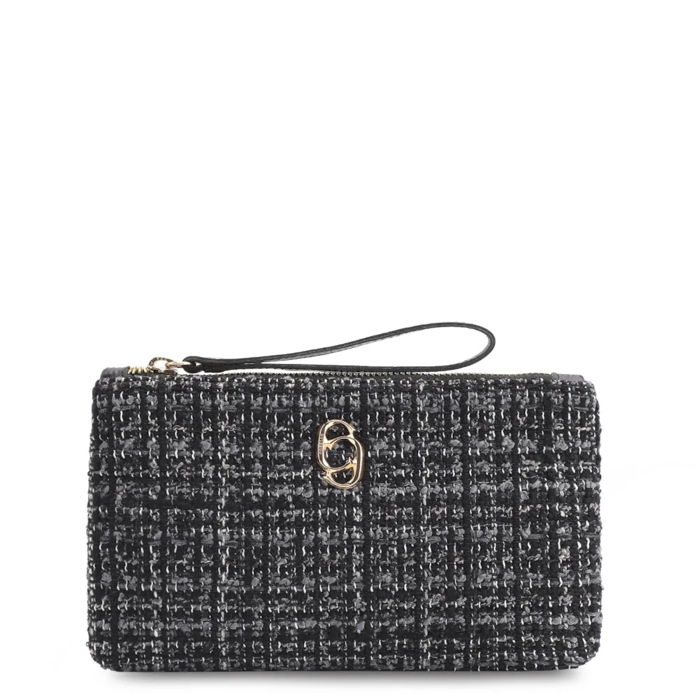 Bolsa Pequena Tweed Preto