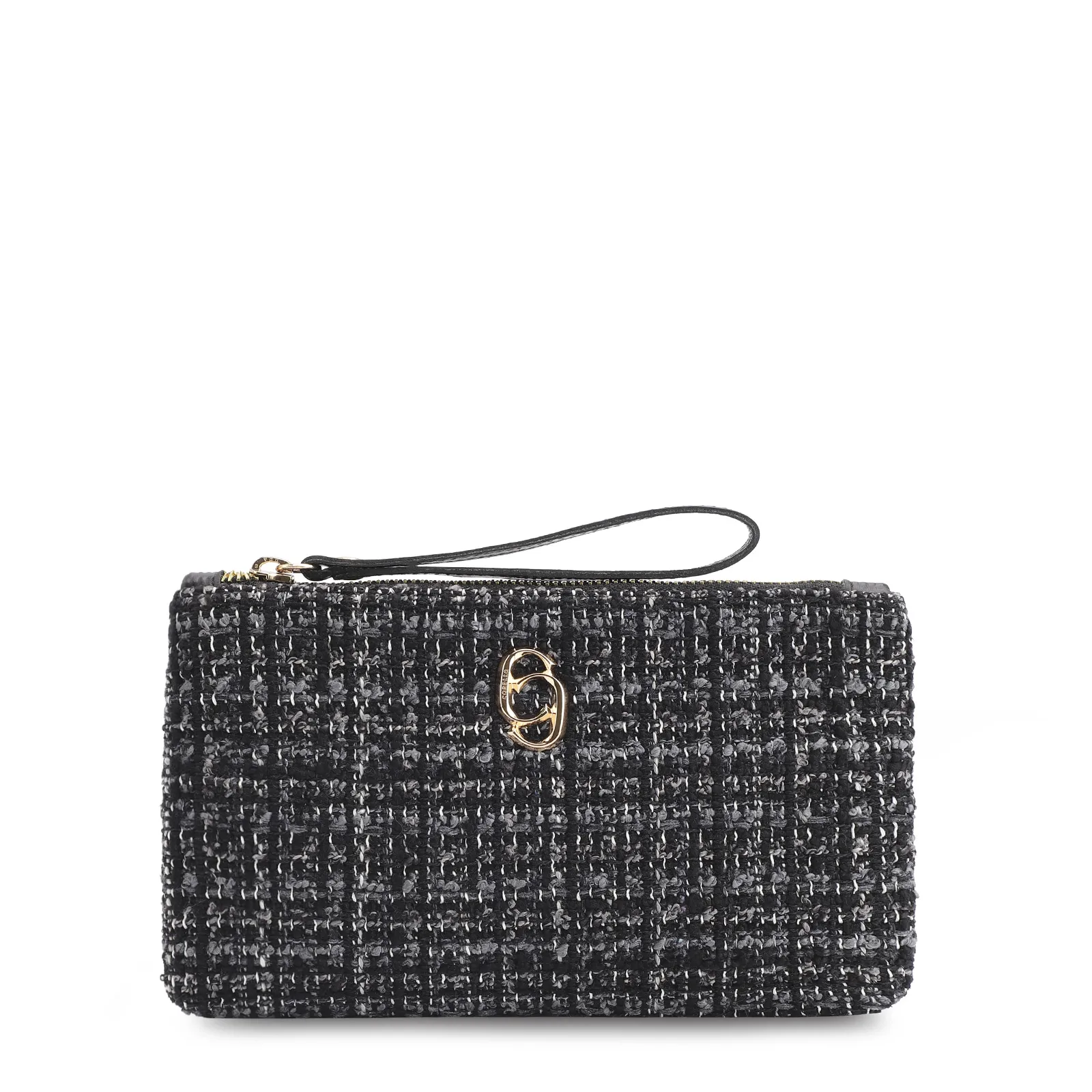 Bolsa Pequena Tweed Preto