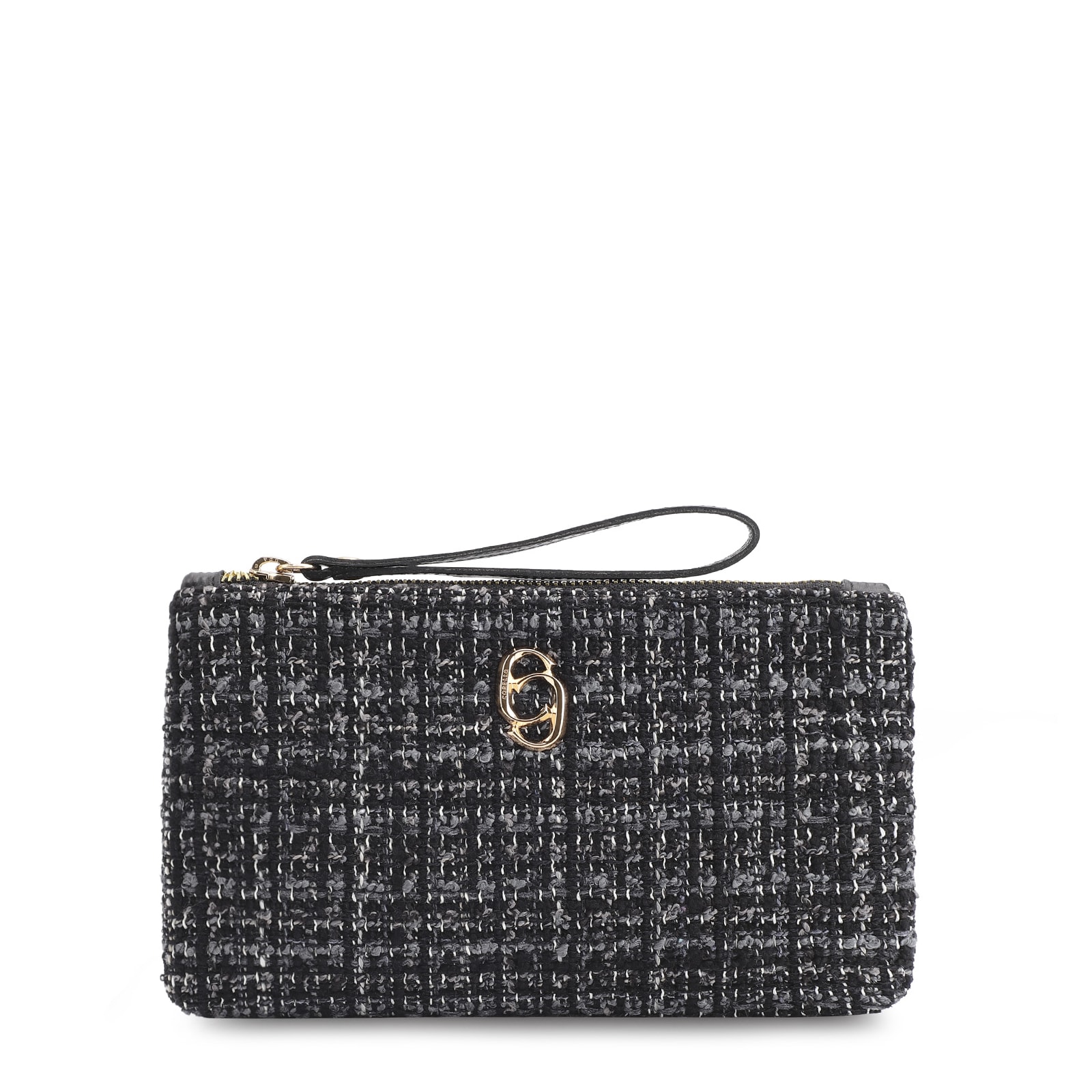 Bolsa Pequena Tweed Preto