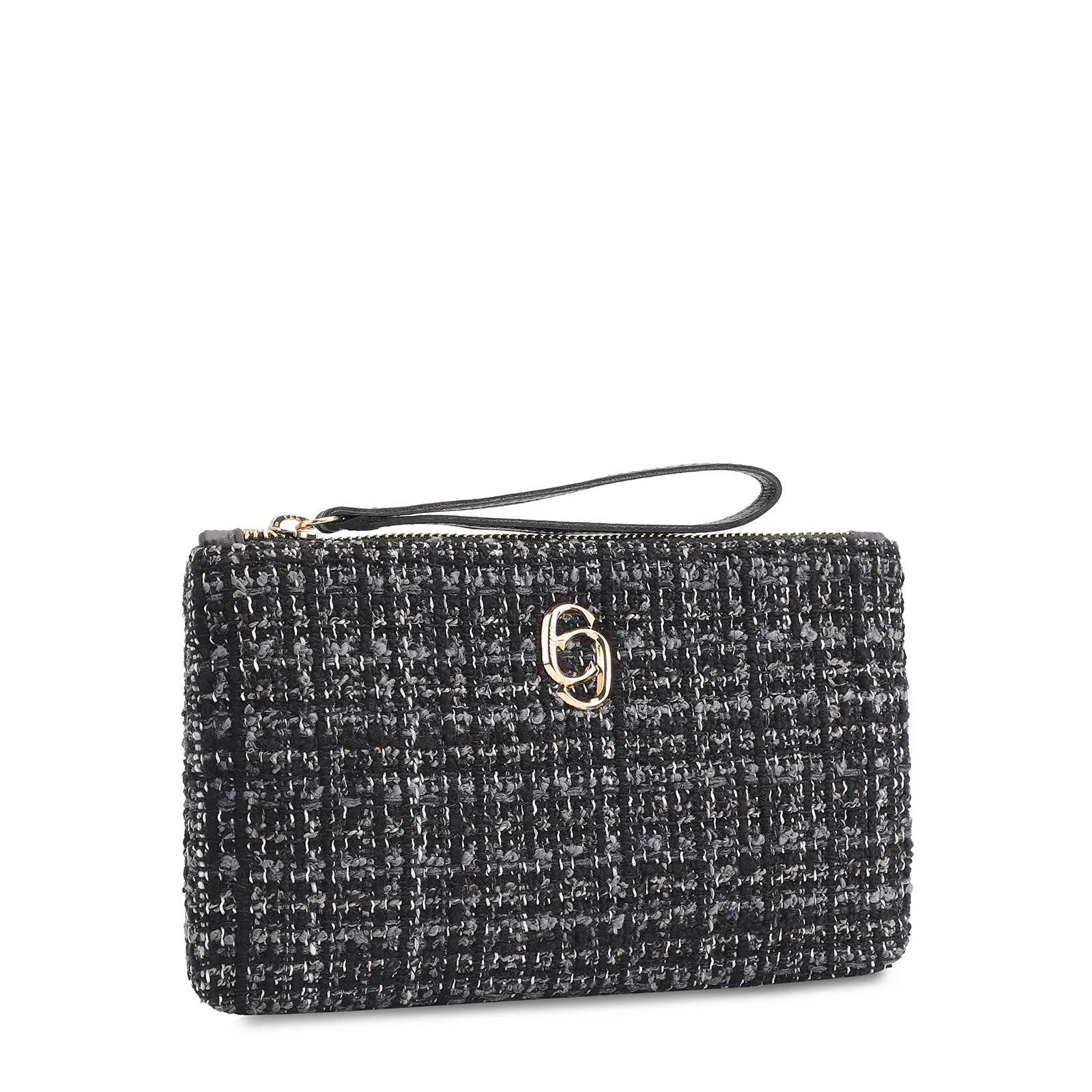 Bolsa Pequena Tweed Preto