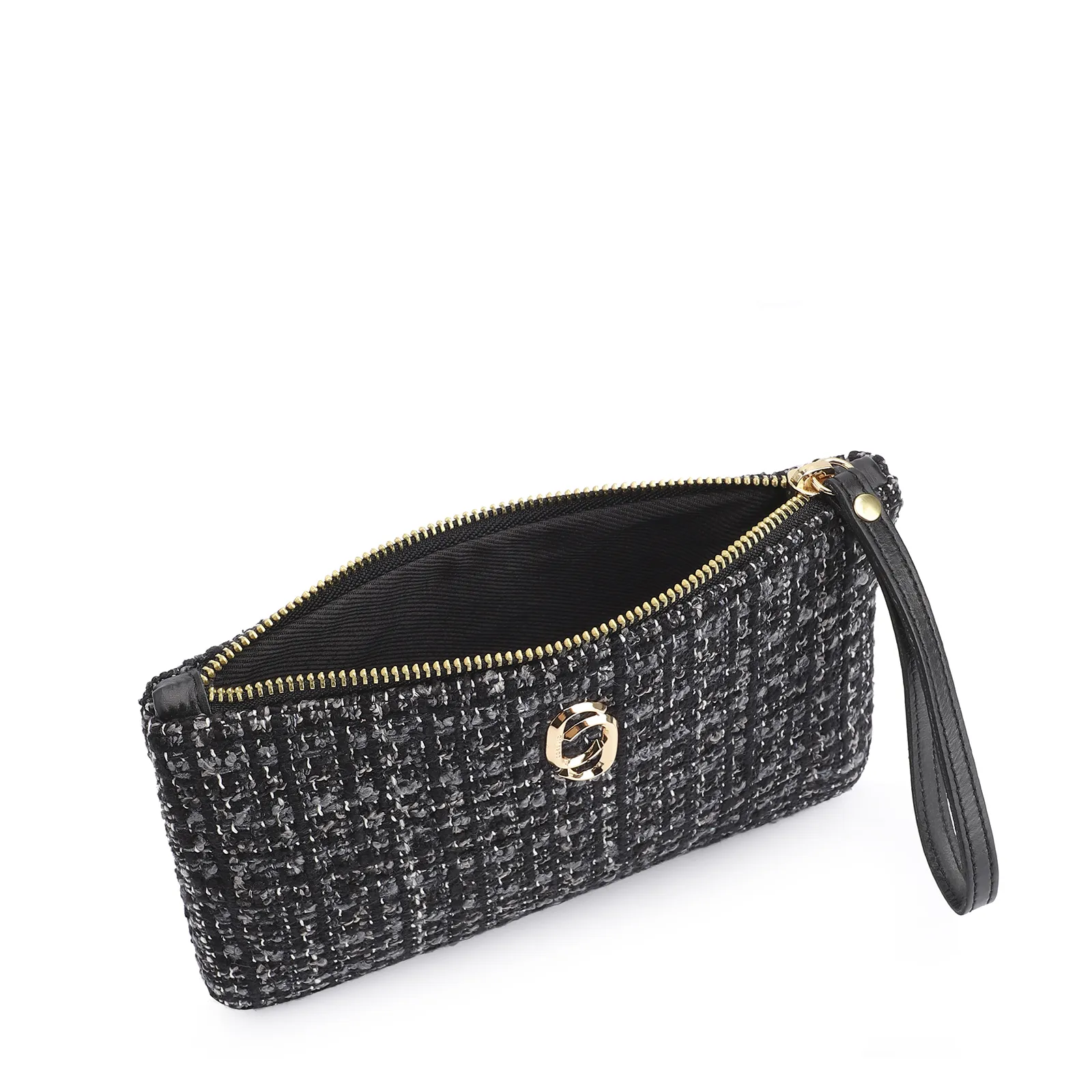 Bolsa Pequena Tweed Preto