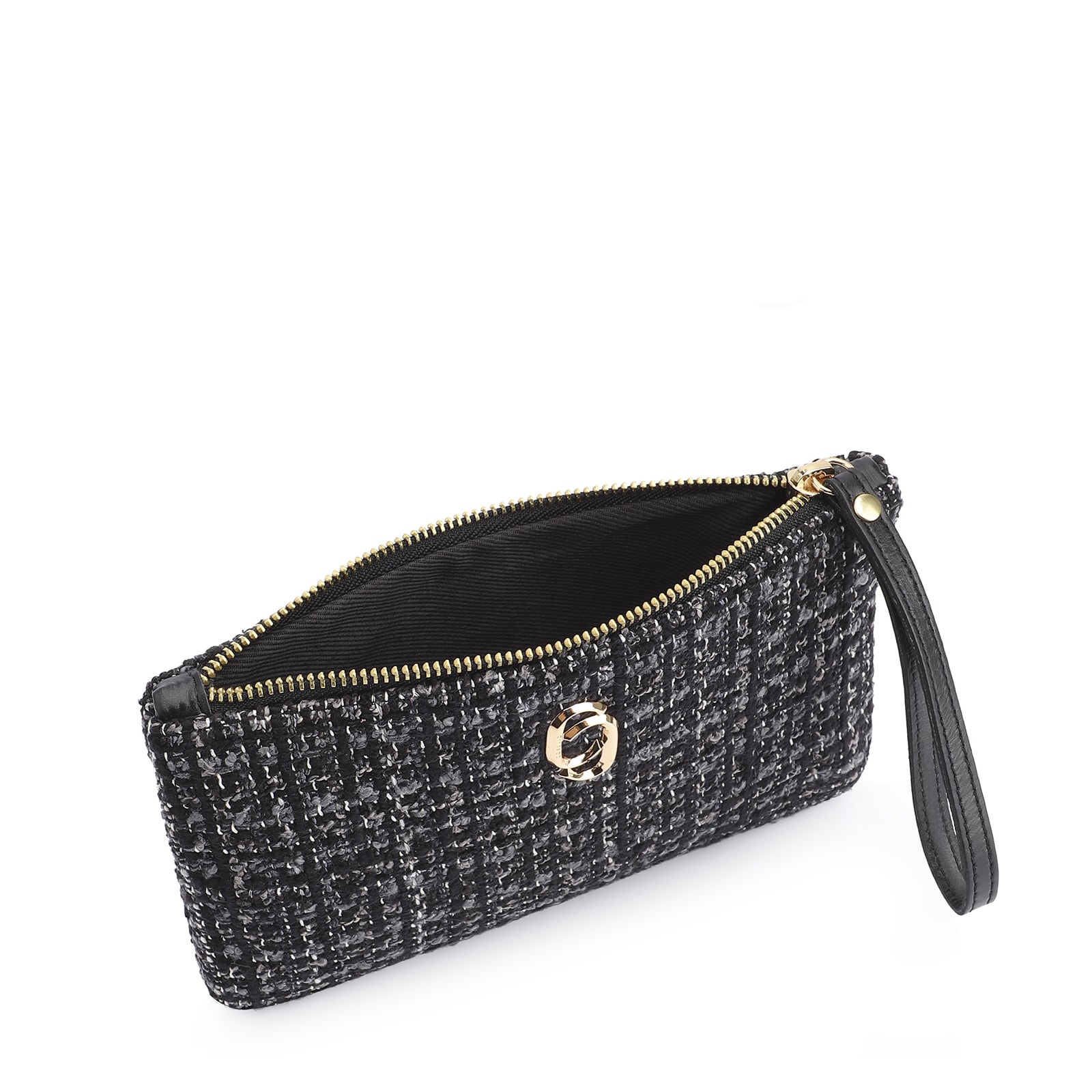 Bolsa Pequena Tweed Preto