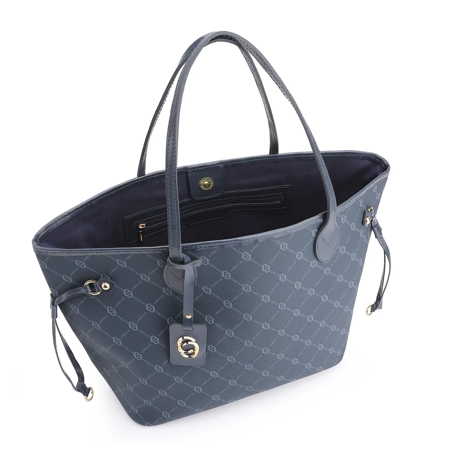 Bolsa Sacola Alt Monograma Azul