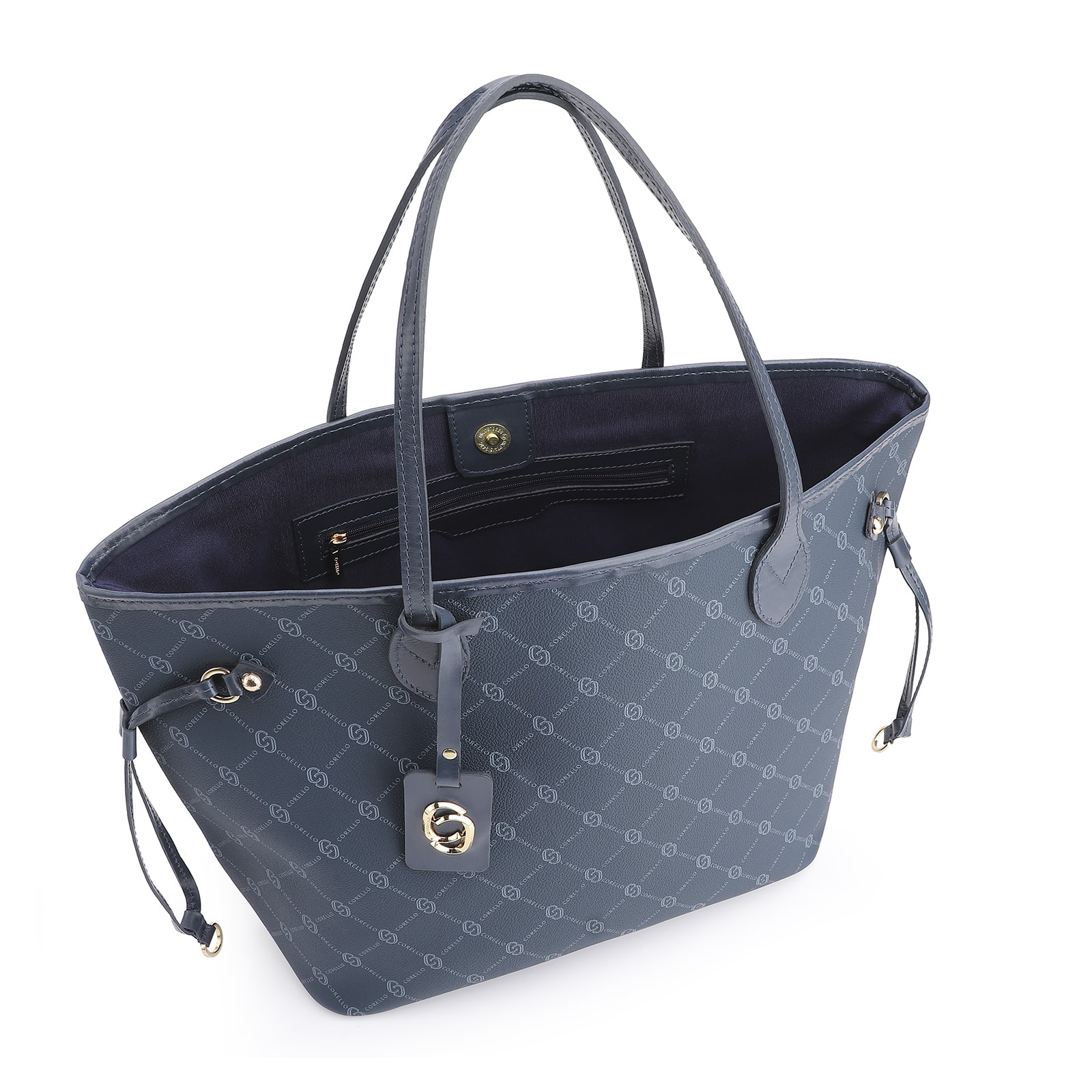 Bolsa Sacola Alt Monograma Azul