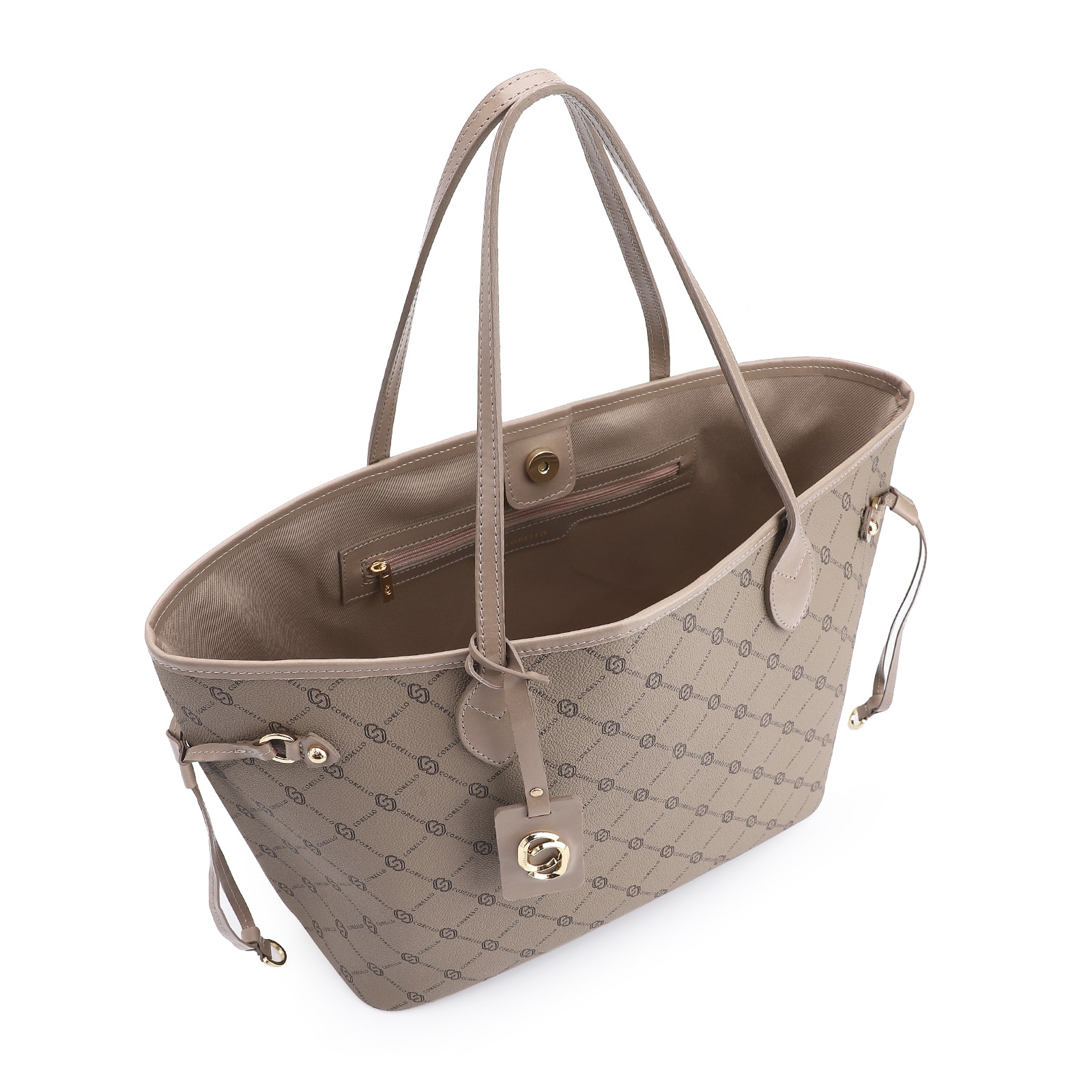 Bolsa Sacola Alt Monograma Bege
