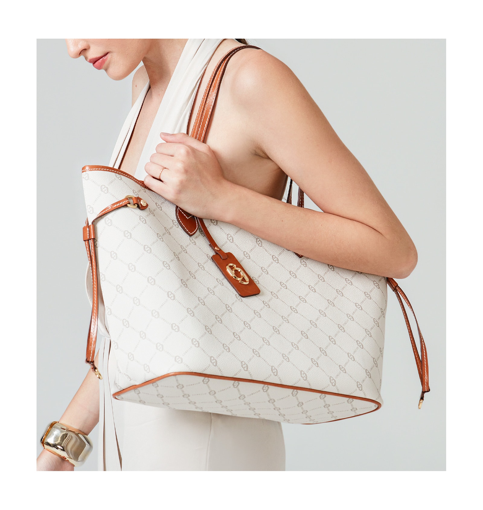 Bolsa Sacola Alt Monograma Off White