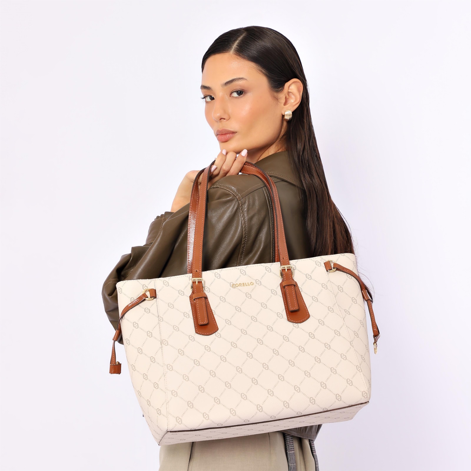 Bolsa Sacola Alt Monograma Off White