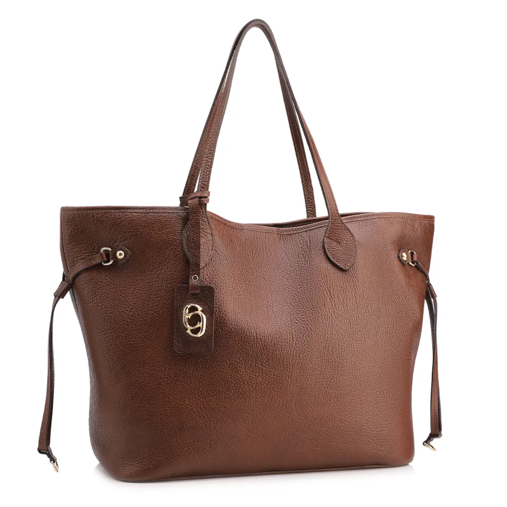 Bolsa Sacola Grande Couro Antique Marrom - imagem 3