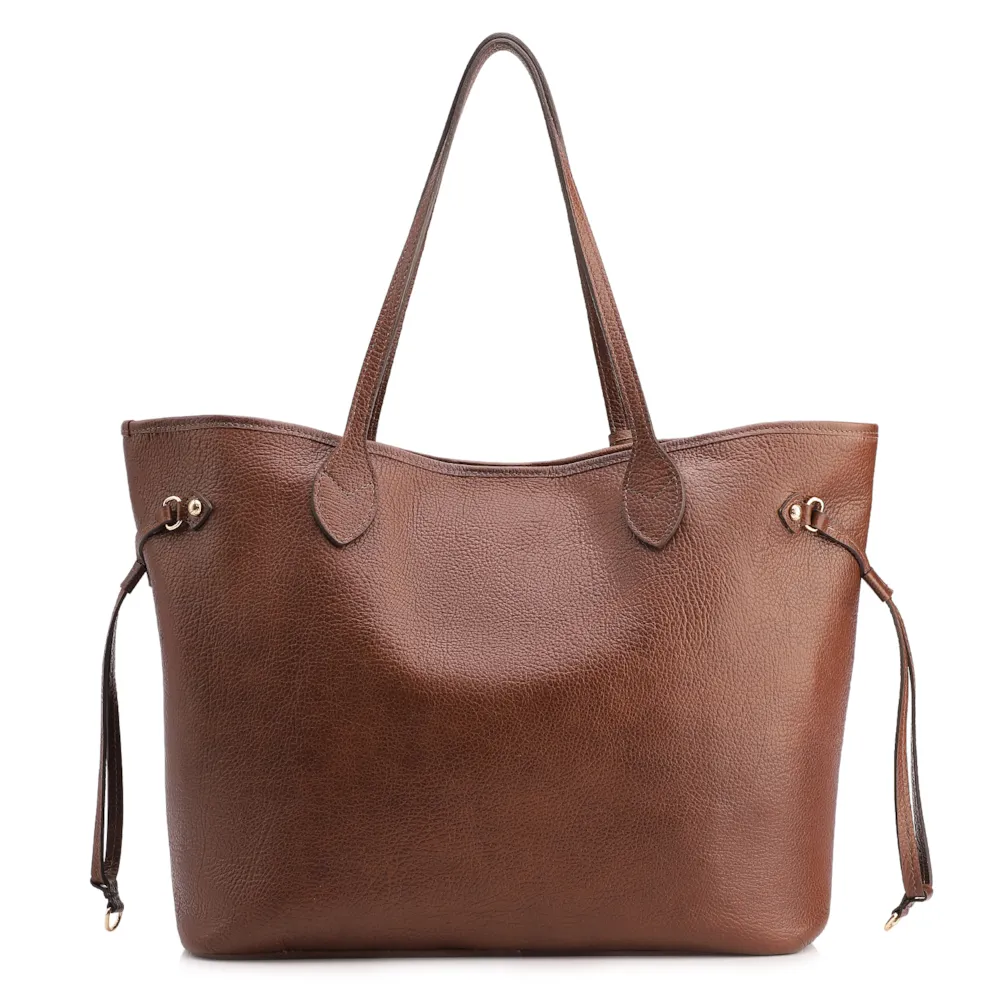 Bolsa Sacola Grande Couro Antique Marrom - imagem 4