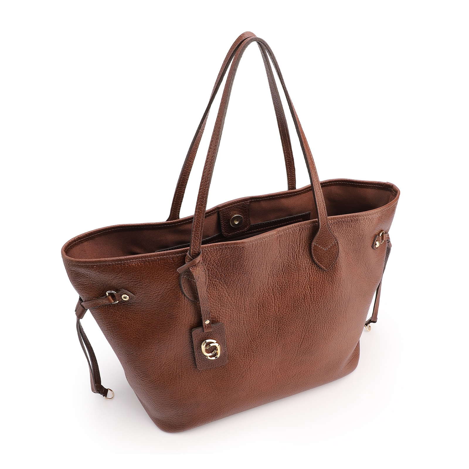 Bolsa Sacola Grande Couro Antique Marrom
