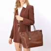 Bolsa Sacola Grande Couro Antique Marrom - imagem 2