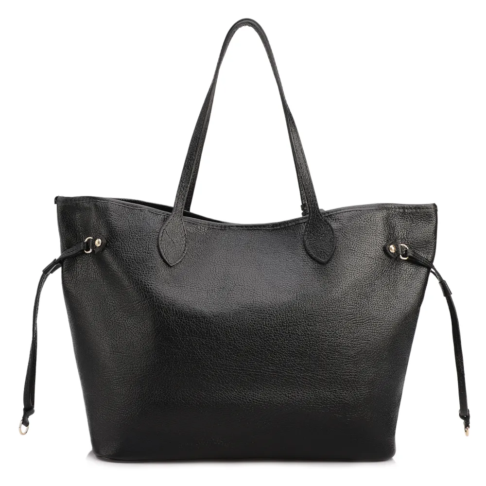 Bolsa Sacola Grande Couro Antique Preto