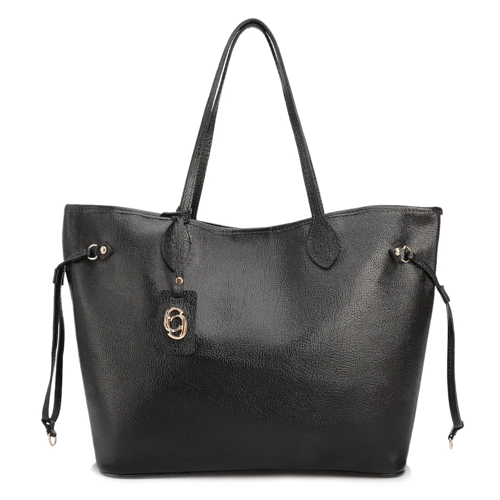 Bolsa Sacola Grande Couro Antique Preto - imagem 2