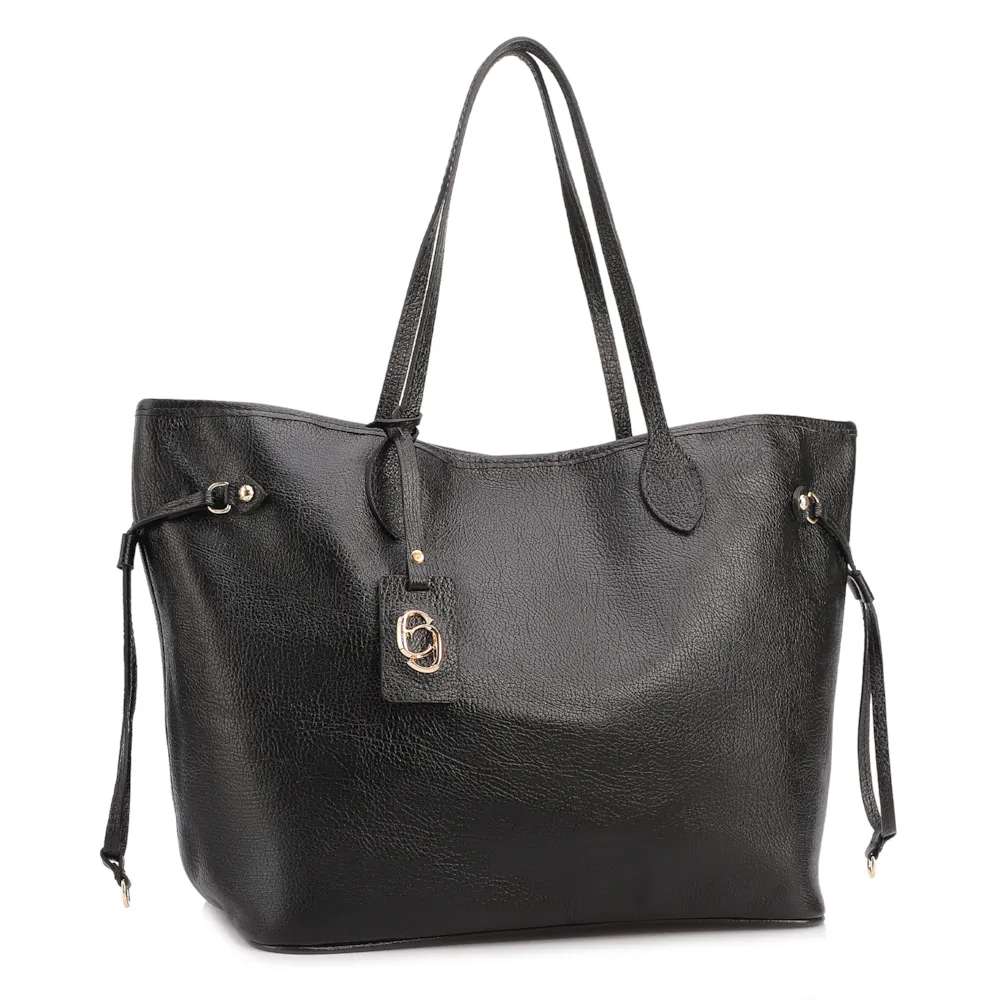 Bolsa Sacola Grande Couro Antique Preto - imagem 5