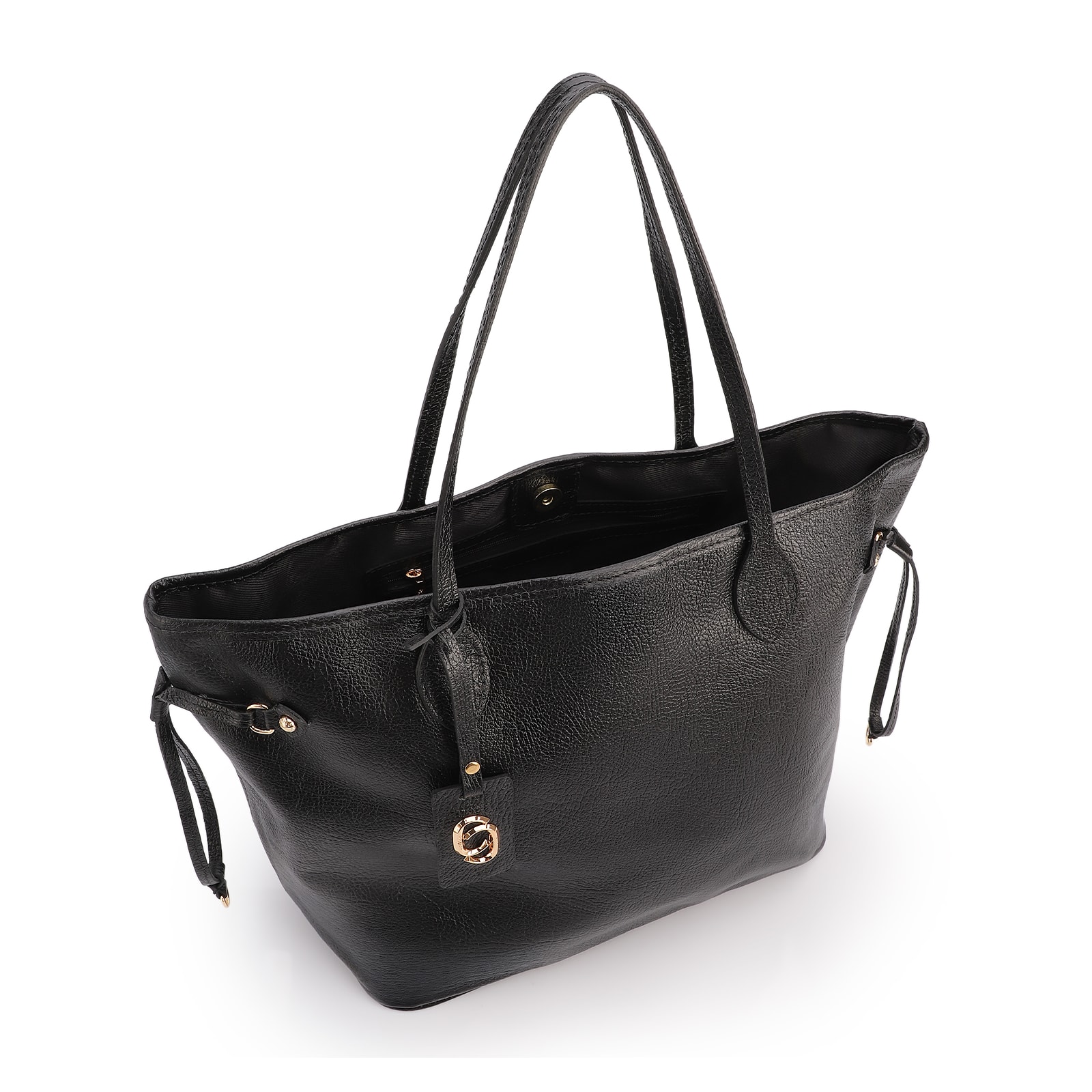 Bolsa Sacola Grande Couro Antique Preto