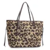  Bolsa Sacola Jacquard Onça/Couro Marrom - imagem 3