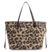  Bolsa Sacola Jacquard Onça/Couro Marrom - imagem 4