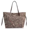 Bolsa Sacola Jacquard Paisley  /Couro Marrom Escuro - imagem 4