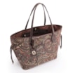 Bolsa Sacola Jacquard Paisley  /Couro Marrom Escuro - imagem 5
