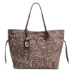 Bolsa Sacola Jacquard Paisley  /Couro Marrom Escuro - imagem 1
