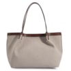 Bolsa Sacola Linho/Couro Marrom/Couro Off White - imagem 4