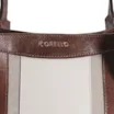 Bolsa Sacola Linho/Couro Marrom/Couro Off White - imagem 7