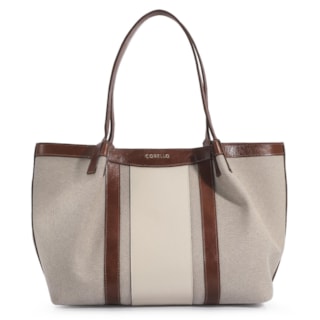 Linho/Couro Marrom/Couro Off White