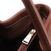 Bolsa Sacola Linho Marrom Esculro/Couro Marrom Claro - imagem 5