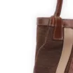 Bolsa Sacola Linho Marrom Esculro/Couro Marrom Claro - imagem 7