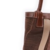 Bolsa Sacola Linho Marrom Esculro/Couro Marrom Claro - imagem 7