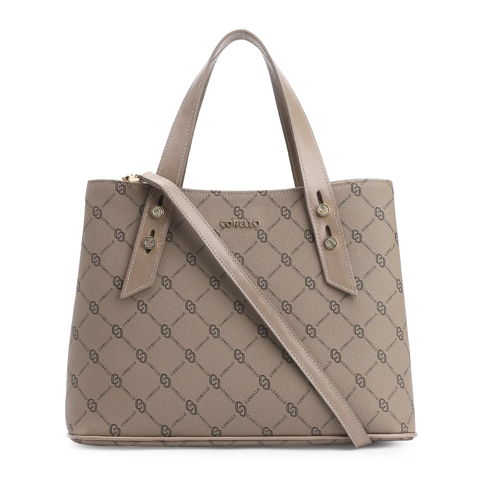 Bolsa Tote Alt Monograma Bege