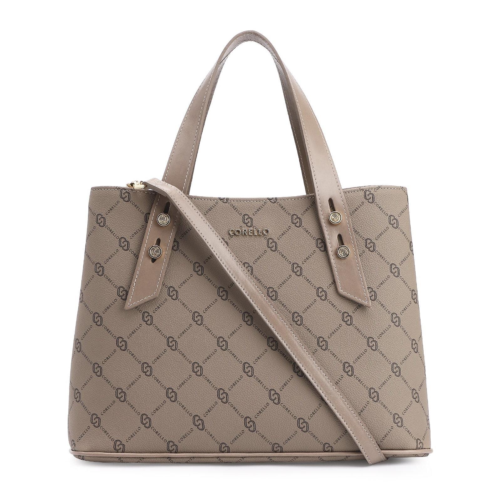 Bolsa Tote Alt Monograma Bege
