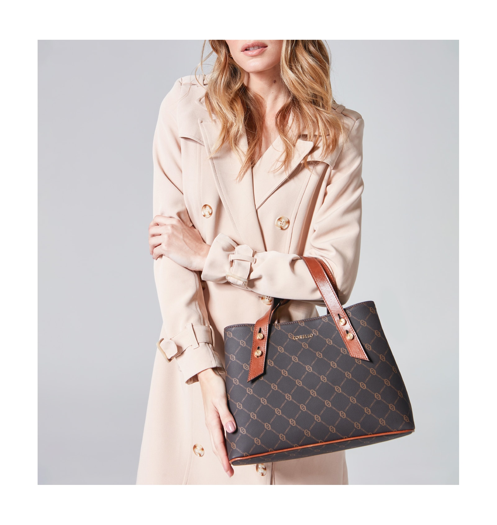 Bolsa Tote Alt Monograma Marrom