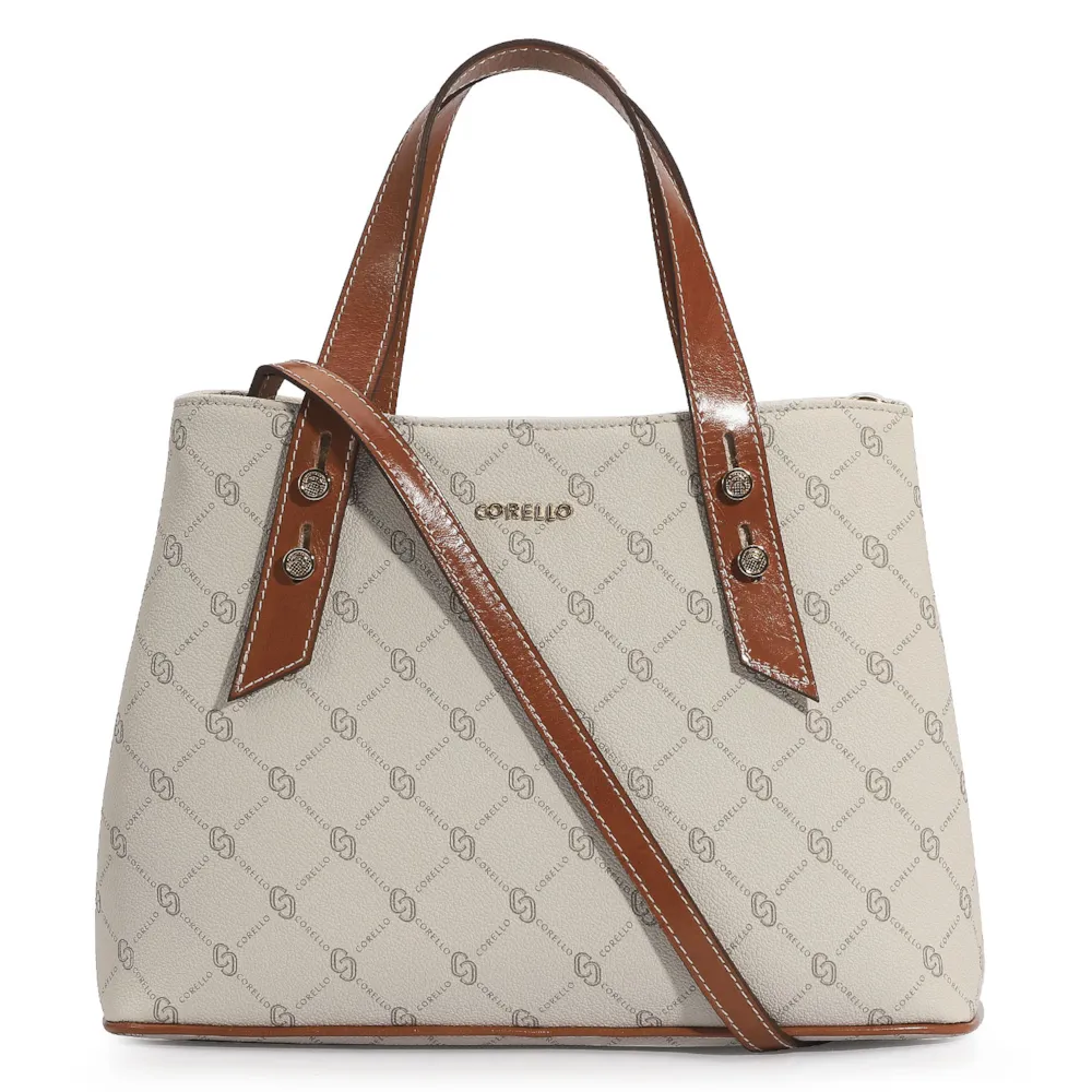 Bolsa Tote Alt Monograma Off White