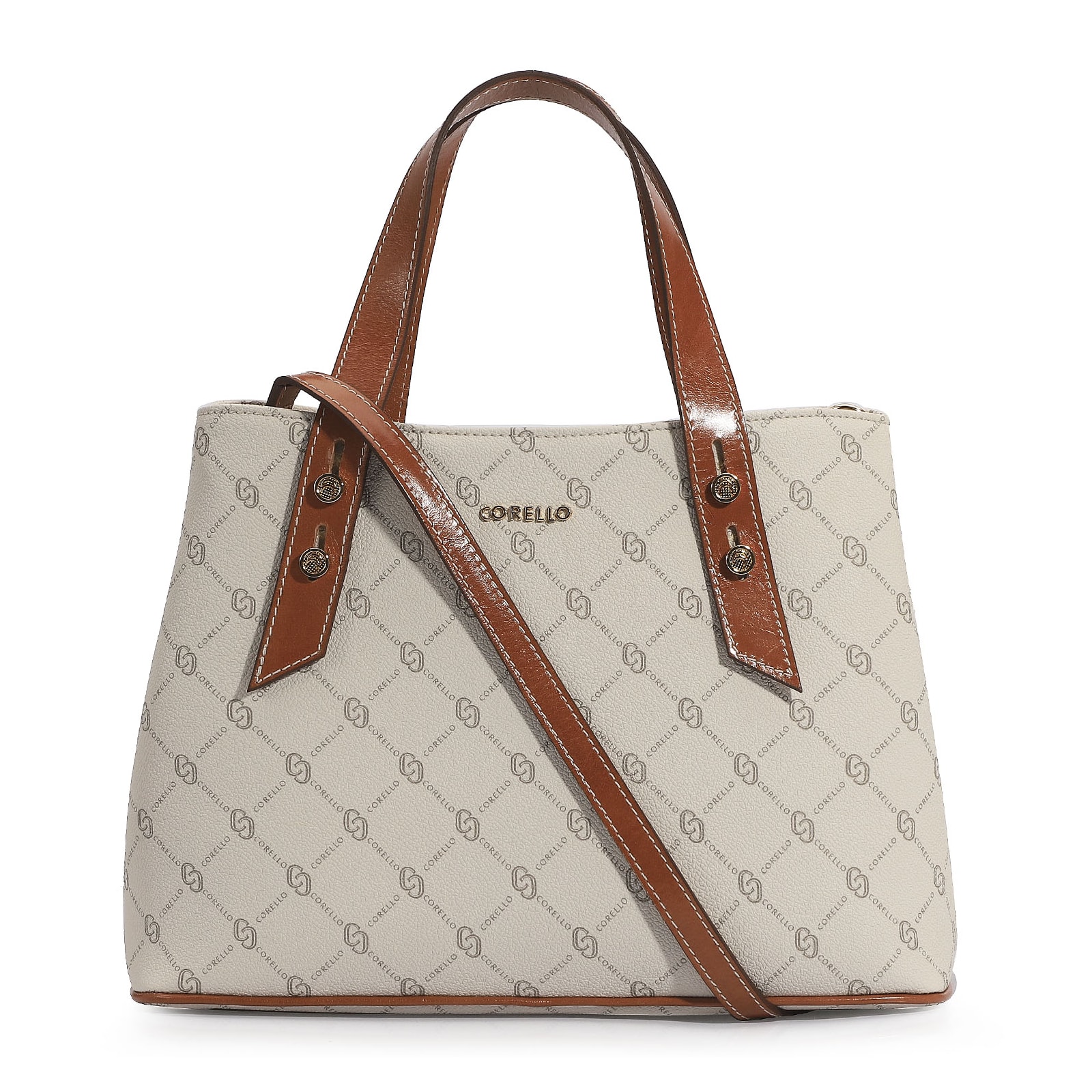 Bolsa Tote Alt Monograma Off White