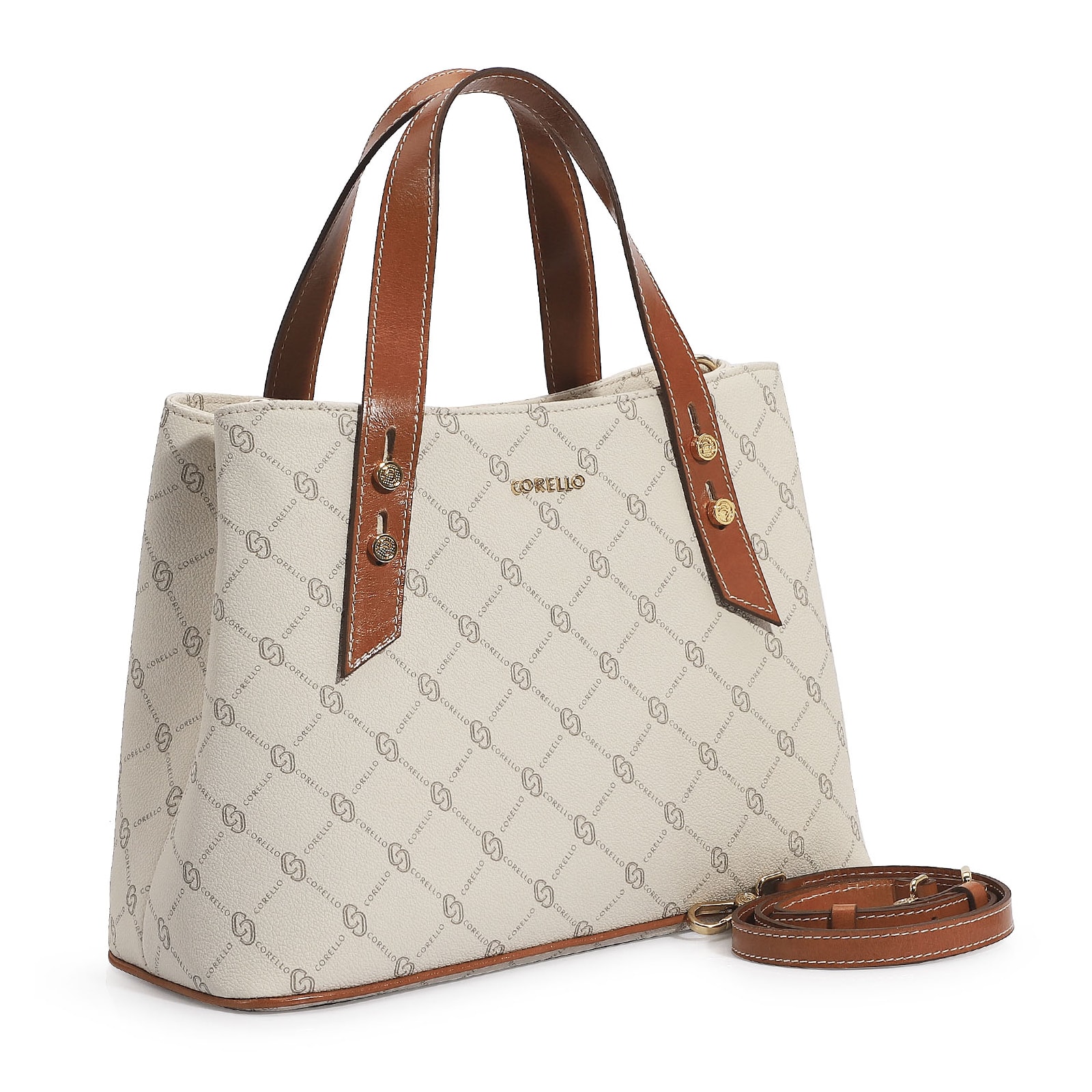 Bolsa Tote Alt Monograma Off White